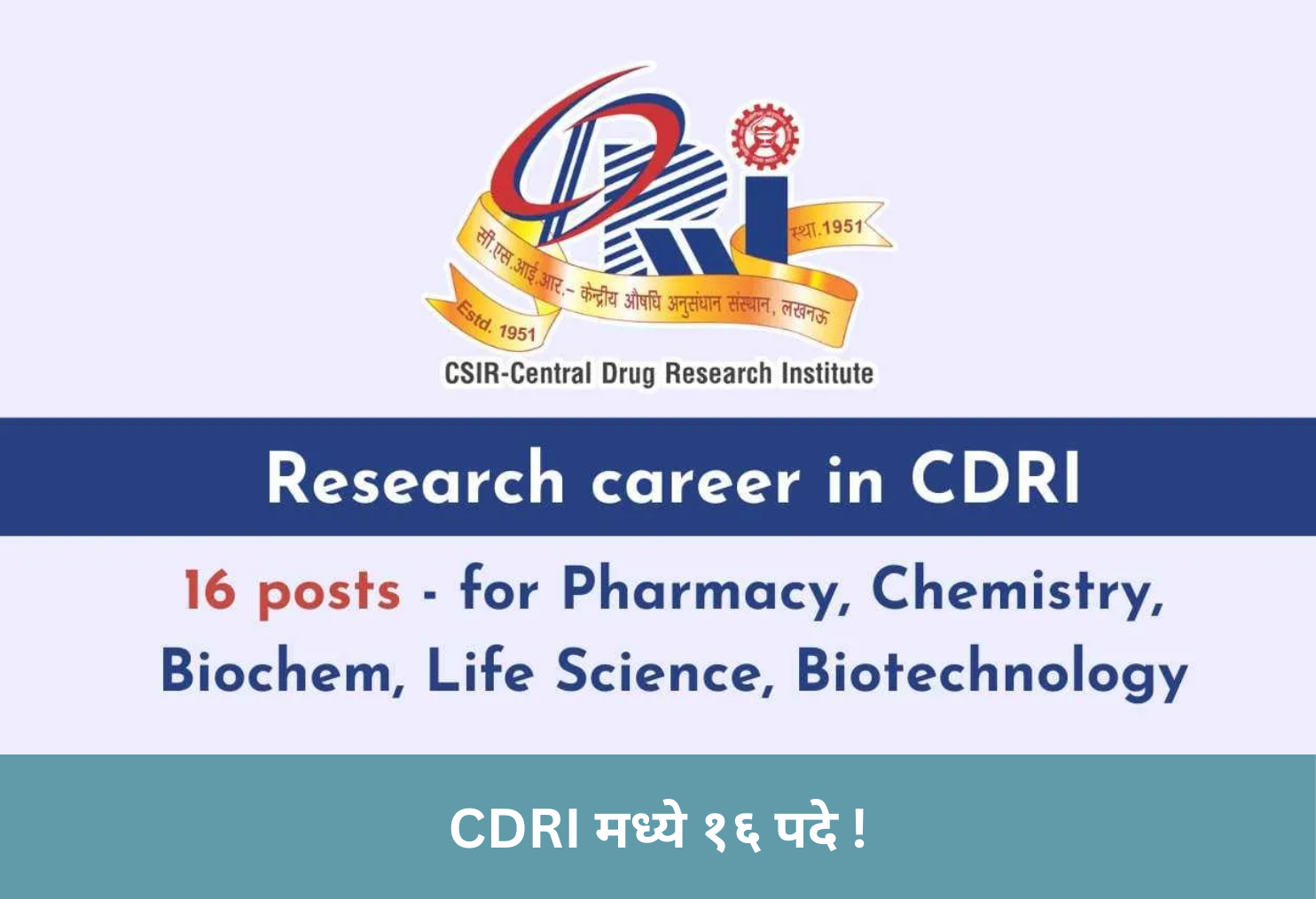 16 Posts in CDRI !
