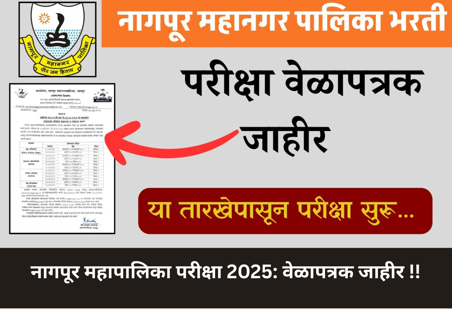 Nagpur Municipal Recruitment 2025: Exam Schedule!