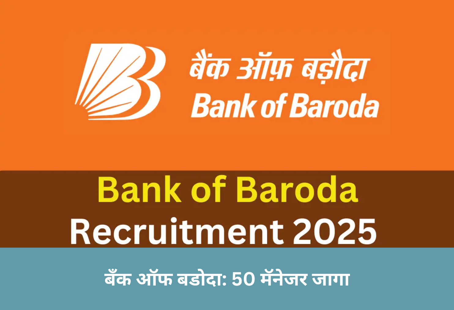 Bank of Baroda: 50 Manager Posts!