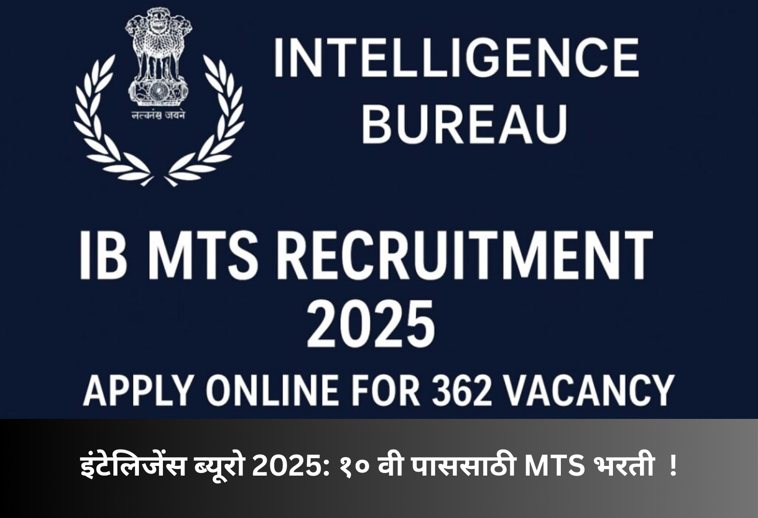 IB MTS Recruitment 2025 – 10th Pass!