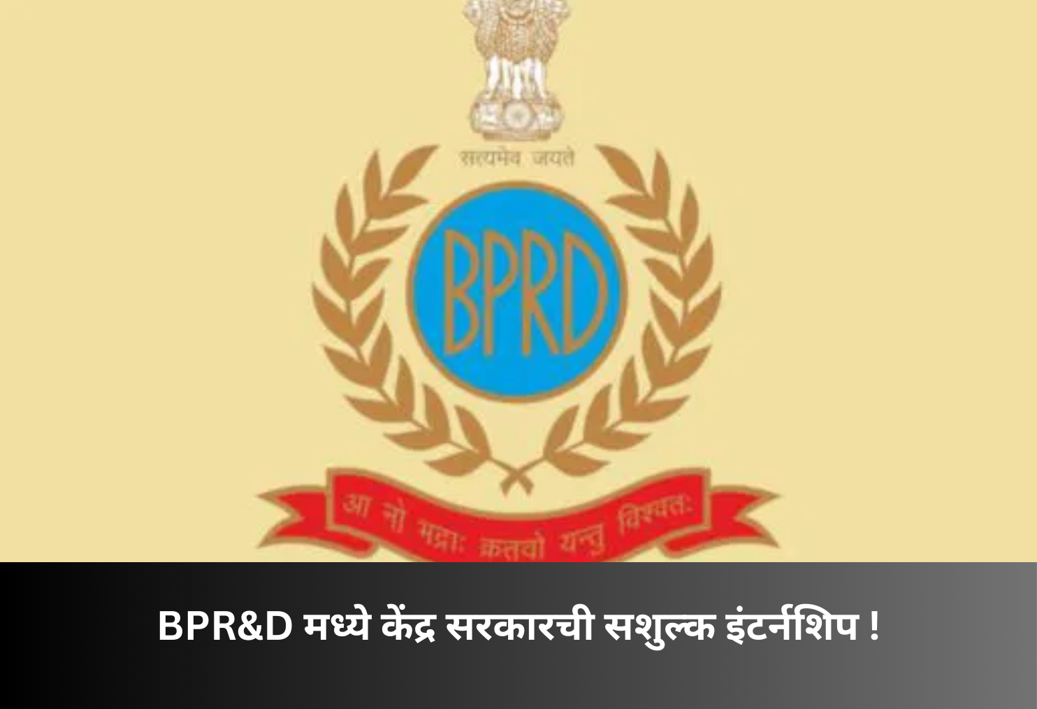 Paid Internship at BPR&D, Government of India!